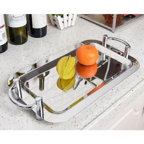 Modern high quality square Stainless steel tray fruit tray Wine glass tray dienblad glazen display stand free shipping