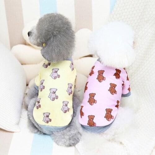 Bear Printed Dog Sweatshirt Clothing for Chihuahua Autumn Winter Puppy Shirt Soft Cat Pullover Pet Clothes for Small Medium Dogs