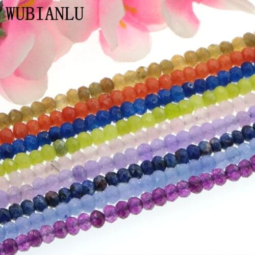 WUBIANLU 22 Colors 2x4mm Natural Stone Amazonite Turquoises lapis lazuli Loose Beads For Jewelry Making DIY Bracelet Necklace