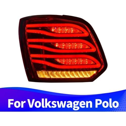 Taillight assembly for Volkswagen Polo 2010-2018 VW Polo LED Tail Light Sequential Turn Signal Brake Light Reverse Light