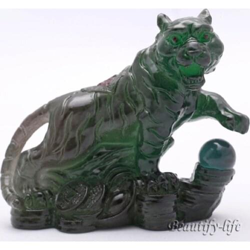 Green Tiger, Lucky Charms, Chinese zodiac, Shenxiao,Allochroic Mascot, fengshui Ornament,novel gifts, Tea pet, S1015Ahu
