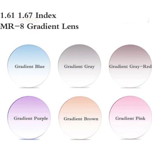 1.61 1.67 Index Aspheric MR-8 Gradient Prescription Lens Myopia Presbyopia CR-39 Lens Hard UV400 Glasses Lens 2 PCS PS0006