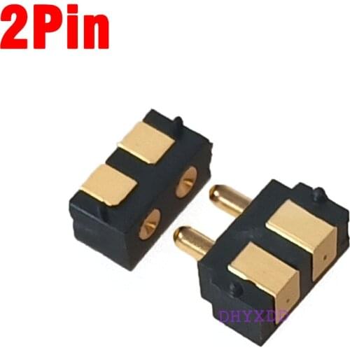 10-50Pcs Spring Loaded Pogo Pin Connector 2PIN Right Angle Surface Mount SMD Strip Male Female Target Concave SMT Pitch 2.5 mm