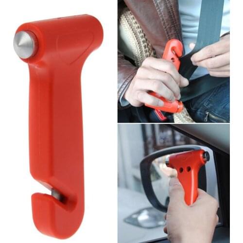 2 in 1 Car Emergency Safety Escape Hammer Glass Window Breaker Belt Cutter Tool