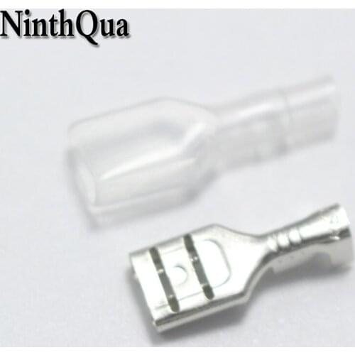 20sets 6.3 Crimp Terminal with Case 6.3mm Insulated Spring Connector Female Cold Terminal with Sheath