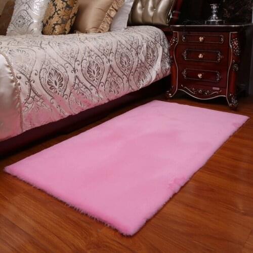 2018 MUZZI Hairy Ellipse Carpets Soft Artificial Sheepskin Plain short Fur Skin Fluffy Bedroom Faux Mats