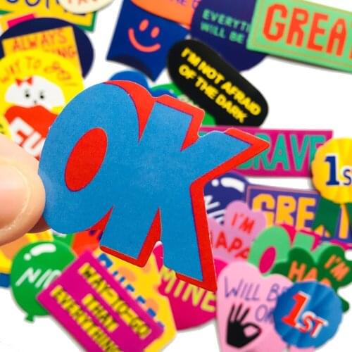 38Pcs Colorful English Wordls Motivational Stickers Luggage Skateboard Suitcase Guitar Waterproof Graffiti Sticker Kids Toy