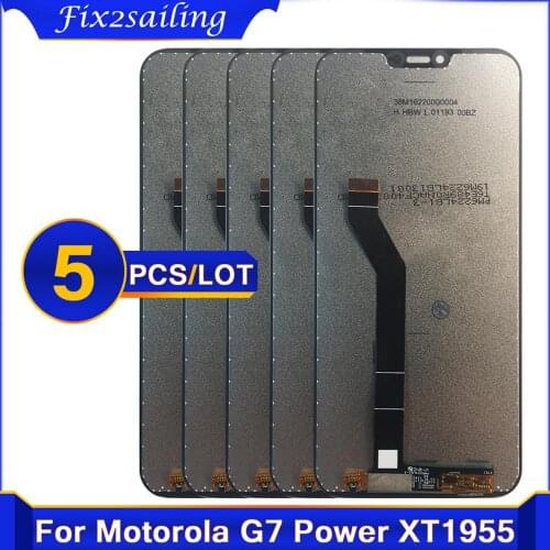 5 pcs/lot 100% Test 6.2'' For Motorola G7 Power XT1955 LCD Display Touch Screen Digitizer Assembly Replacement For Moto G7Power