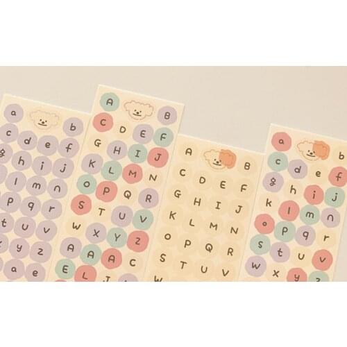 5 Sheets/pack Ins Color Alphabet Label Sticker Sealing Post Kawaii English Letter DIY Decorative Sticker Creative Stationery