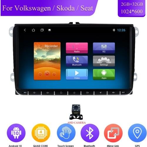 EU/AU/US warehouses 9" Android 10 Car radio GPS Navigation for VW Skoda Octavia golf 5 6 touran passat B6 jetta polo tiguan RDS