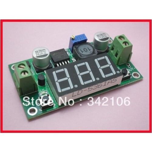 Free Shipping!!! 10pcs DC-DC adjustable power module power module LM2596 3A buck regulator with voltage meter display