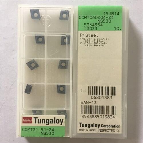 CCMT060204-24 NS530 100% Original TUNGALOY carbide insert with the best quality 10pcs/lot free shipping