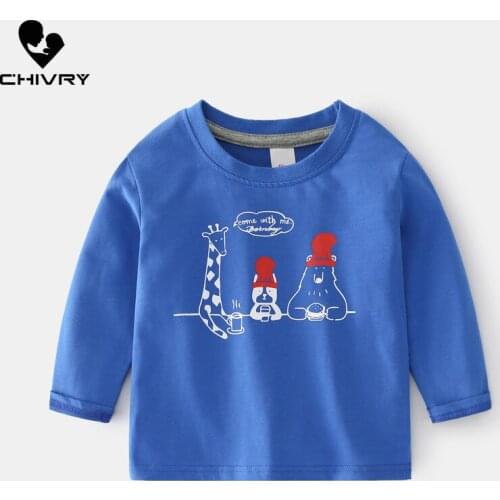 New 2021 Spring Autumn Kids T Shirt Baby Cartoon Print Long Sleeve Cotton T-Shirt Boys Children O-neck T-Shirts Tops Clothing