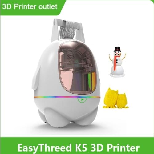 EasyThreed K5 3D Printer for Kids Mini Desktop 3D Printer Full Assembled 80x80x100mm Print Size No Heated Bed Mute Printing