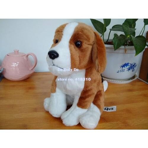 Cute Beagle Dog Simulation Animal Lifelike Stuff Plush Toy Doll Children Christmas Gift 27cm