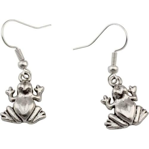 Hot ! 20 pair Zinc alloy Frog Charms Earrings With Fish hook Ear Wire A-211e