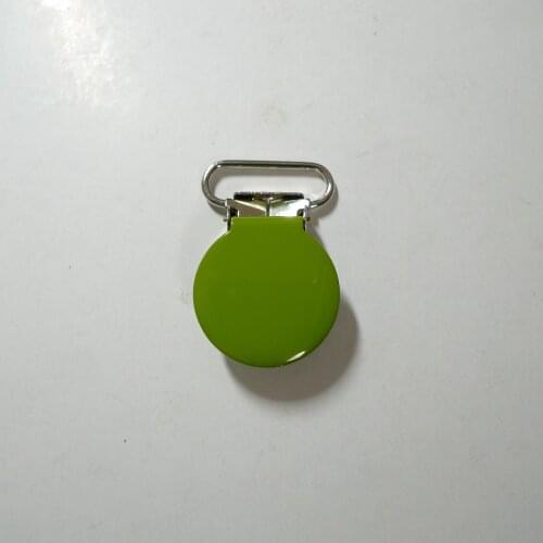 25pcs 20mm 3/4" #22 LIME GREEN Round Pacifier Clips
