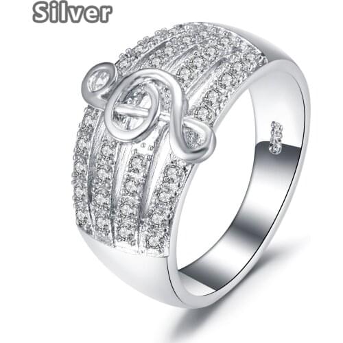 LKN cross-border European and American popular literary fashion gold-plated ring female notes set auger width creative rings