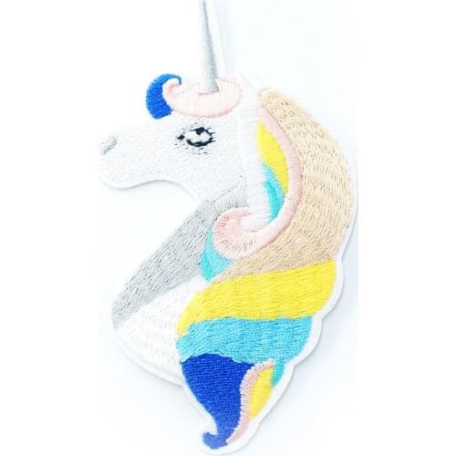 Unicorn (Size:6.5X11.4cm) DIY Cloth Badges Mend Decorate Iron On Patch Clothes Apparel Sewing Decoration Applique Sew On Patches