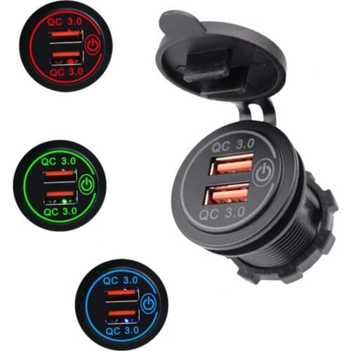 Lighter Single Aperture Dual Port 12-24V Motorcycle Dual USB Phone Charger for Motorcycle