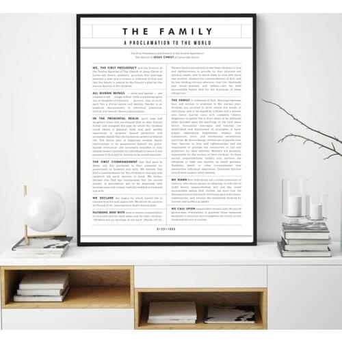 Family Rules Print Black White Canvas Poster IDS Quote Family Proclamation Modern Wall Art Picture Nordic Painting Home Decor