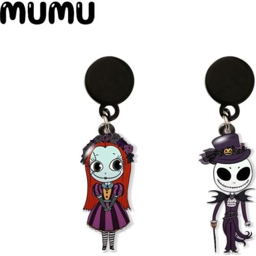 2021 New Nightmare Before Christmas Drop Earring Jack Acrylic Earrings Resin Epoxy Handmade Jewelrys
