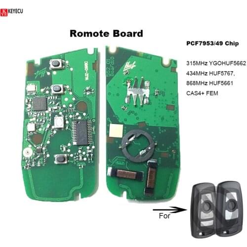 KEYECU Smart Remote Board 315MHz YGOHUF5662, 433MHz YGOHUF5767, 868MHz YGOHUF5661 PCF7953 for BMW F Series CAS4+/ FEM