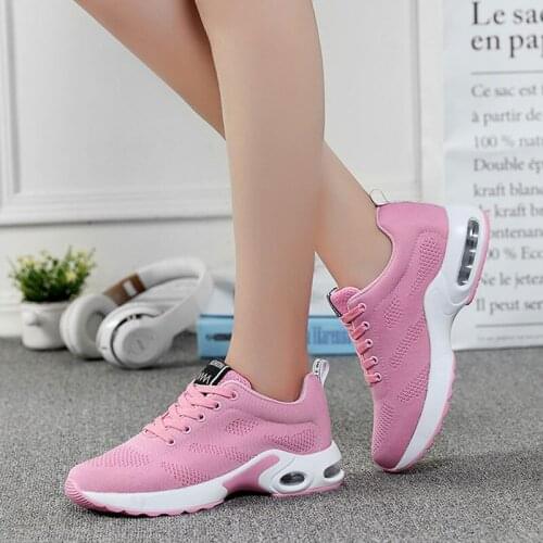 Big Girls Sports Shoes 2021 New Breathable Mesh Running Shoes Light Soft Sole Air Cushion Shoes Versatile Travel Shoes