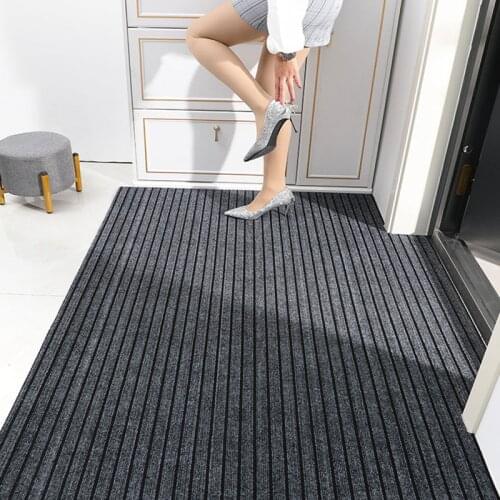 Thin Carpet for Home Living Room Can Be Cut Striped Red Gray Khaki Kitchen Area Rugs Shopping Mall Anti Slip Door Floor Mats