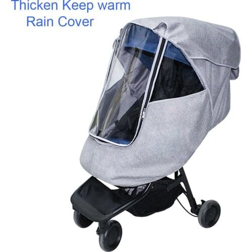 Universal Stroller Thicken Rain Cover With Keep Warm Function Baby Trolley Accessories Raincoat Snow Protection Cover