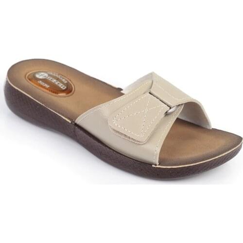 Overhead Women Black Velcro Jelli Orthopedic Massage Based Casual Slippers