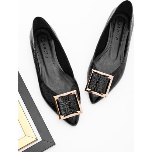 Woman Classic High Quality Pointed Toe Flat Shoes Ladies Footwear 2021 Summer New Season Fashion Marjin Evenna