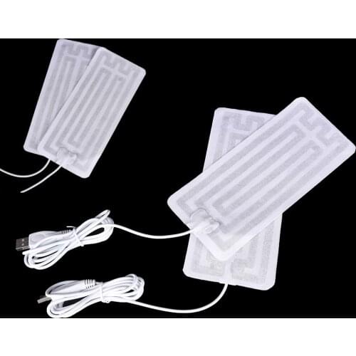 1 Pair 5V USB Socks Cushions Heated Pad Insoles Gloves Waistband Heating Pad Heated Gloves Heat For Foot Knees Carbon Fiber