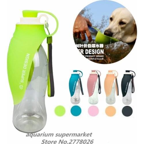 1 piece 650ml sport portable pet dog water bottle outdoor water dispenser expandable silicone travel dog bowl