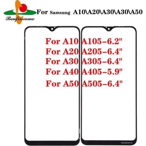 10Pcs\lot For Samsung Galaxy A10 A20 A30 A40 A50 A105 A205 A305 A405 A505 Front Touch screen Panel LCD Out Glass Cover Lens