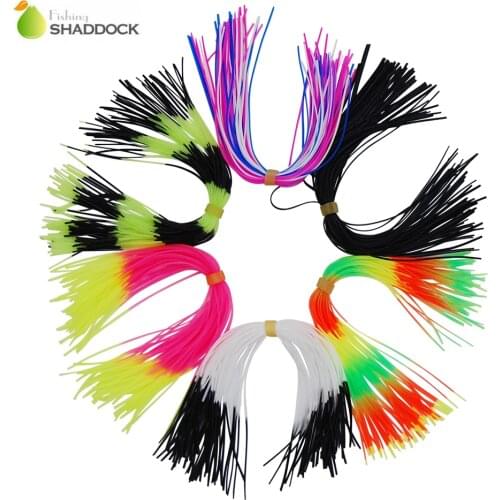 Shaddock Fishing 10pcs Mixed Color Fishing Rubber Jig Skirts 50 Strands Silicone Skirts Wire Fly Tying Rubber Material