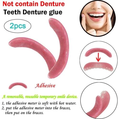 2 PCS Temporary Smile Comfort Fit Cosmetic Teeth Denture Glue For Denture Pink Teeth Denture Adhesives Maquillajes Para Muje FD