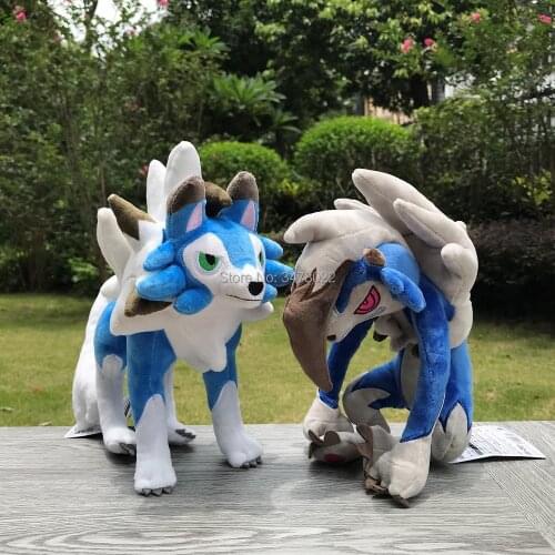 2 Styles Shiny Lycanroc Dusk & Midnight Night Plush Toys Stuffed Toy Cartoon Soft Doll