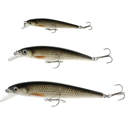 3Pcs Lifelike Minnow Fishing Lure Set Mixed 3 Sizes Minnow Baits Swimbait Bass Pike Snakehead Fish Lure