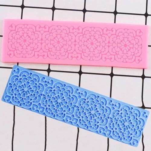 Flower Silicone Cake Lace Mat Sugarcraft Fondant Cake Decorating Tools Cupcake Topper Wedding Cake Border Silicone Lace Moulds