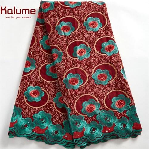 Kalume African Siwss Voile Lace Fabric 2021 Embroidery Nigerian Cotton Lace Fabric High Quality Lace Fabric For Diy Dress F2510