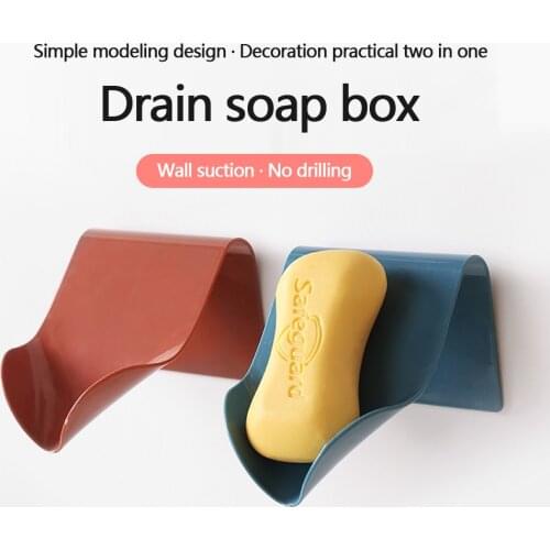 Bathroom Accessories Plastic ABS Fresh Drainage Soap Box Soap Storage Finishing Rack Shelf Wall Storage Organizer Space Saving