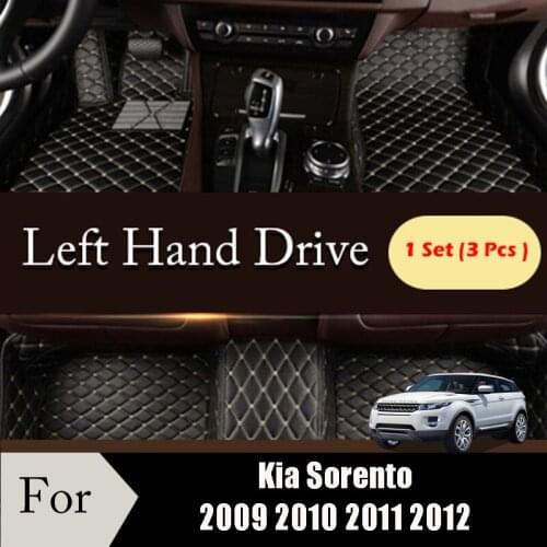 Car Floor Mats For Kia Sorento II XM 5 Seats 2009 2010 2011 2012 Leather Rugs Carpets Auto Interior Mat Covers Accessories
