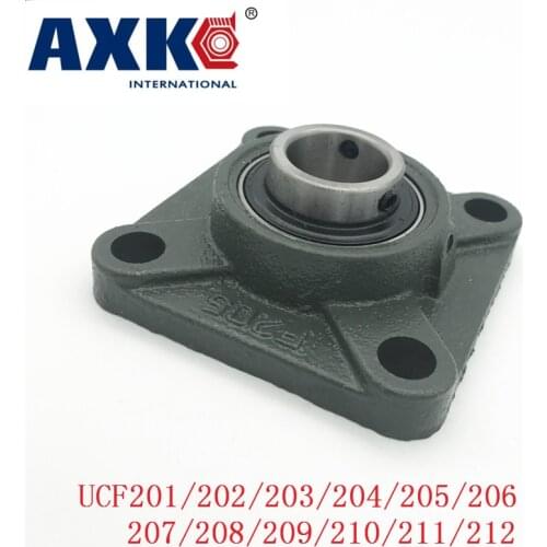 Axk Ucf212 Ucf201/202/203/204/205/206/207/208/209/210/211/212 60mm 4-bolt Square Flange Pillow Block Bearing With Housing