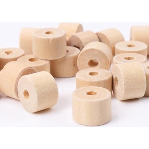 Natural Wooden cylinder round Spacer beads big hole For Jewelry making Handmake DIY Accessory 14x10mm 20pcs