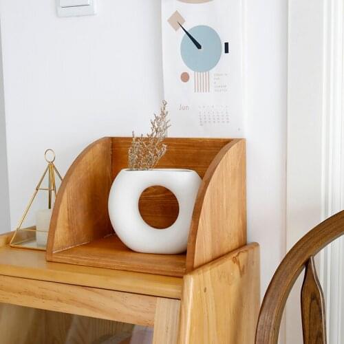 SWEETGO Wood storage racks brown/coffee candle holder tray home decoration accessories Corner shelf