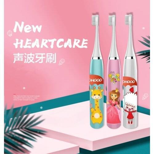 W9 Kids Electric Toothbrush Cartoon Pattern Double-sided Waterproof Tooth Brush Oral Cleaning for Kids