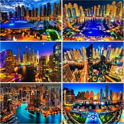 EverShine DIY Diamond Embroidery City Cross Stitch Diamond Painting 5D Landscape Mosaic Picture Of Rhinestones Home Decor