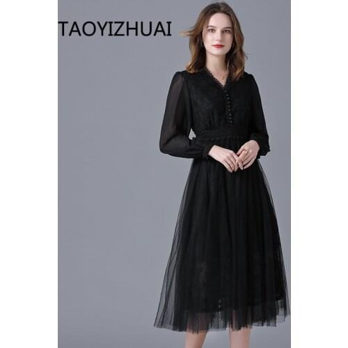 French V-neck black dress summer new temperament fairy plus size sexy dress for Sunscreen fashion
