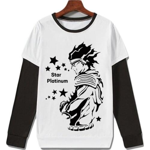 New Arrival Men Women JoJo Bizarre Adventure Cosplay T-shirts Print Tees Tops Long Sleeve